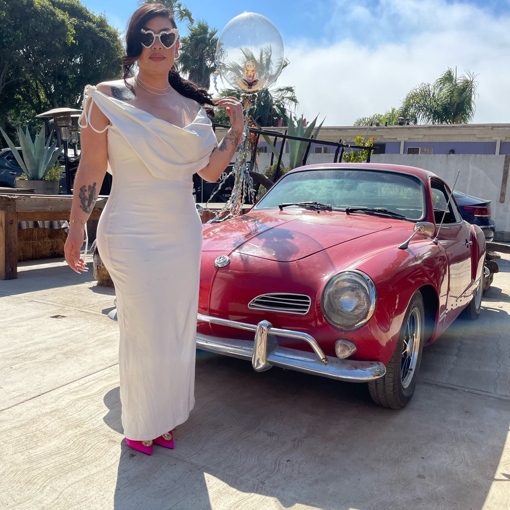 Elegant White Off-Shoulder Gown